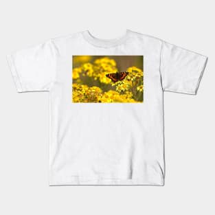 Tortoiseshell butterfly spreading its wings Kids T-Shirt